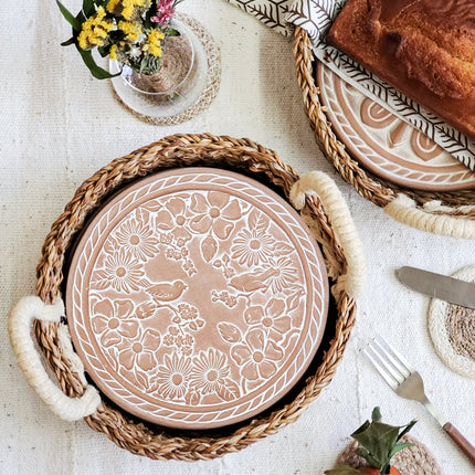 Bread Warmer & Basket - Garden Round-4