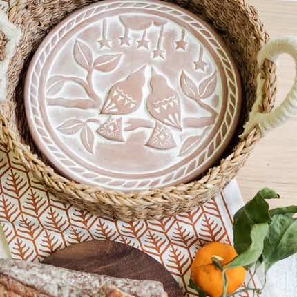 Bread Warmer & Basket Gift Set with Tea Towel - Lovebird Round-3