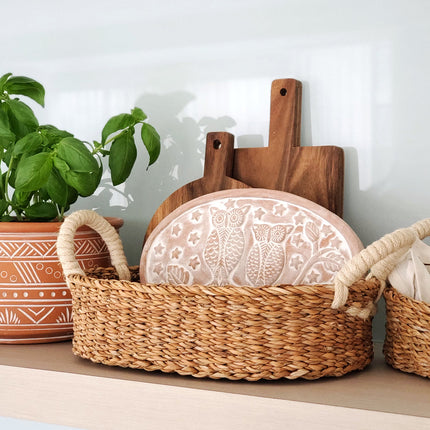 Bread Warmer & Basket - Owl Oval-3