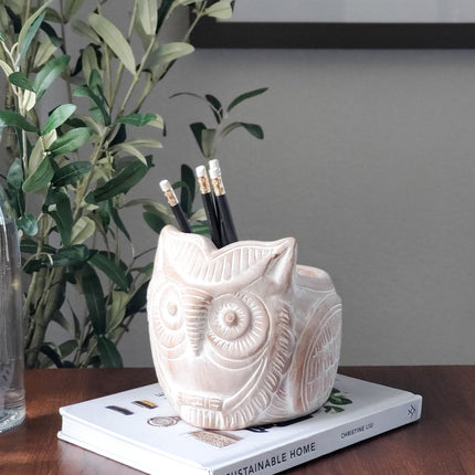 Terracotta Pot - Horned Owl-2