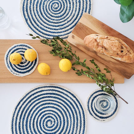 Kata Spiral Placemat - Blue (Set of 4)-2