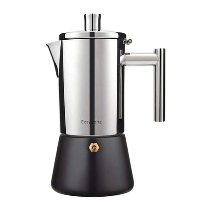 Stovetop Espresso Maker Stainless Steel Italian Coffee Machine Maker 4Cup 6.8 oz Induction Moka Pot-5
