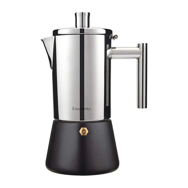 Stovetop Espresso Maker Stainless Steel Italian Coffee Machine Maker 4Cup 6.8 oz Induction Moka Pot-5