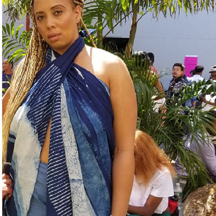 Serenity Indigo handprinted scarf-2