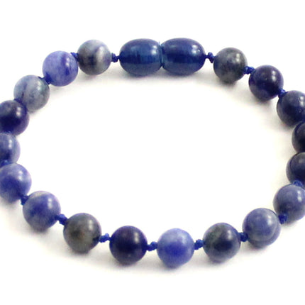 Sodalite Gemstone Knotted Blue Anklet Bracelet-0