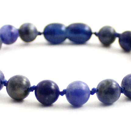 Sodalite Gemstone Knotted Blue Anklet Bracelet-4