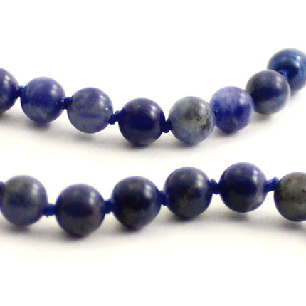 Sodalite Gemstone Knotted Blue Anklet Bracelet-2