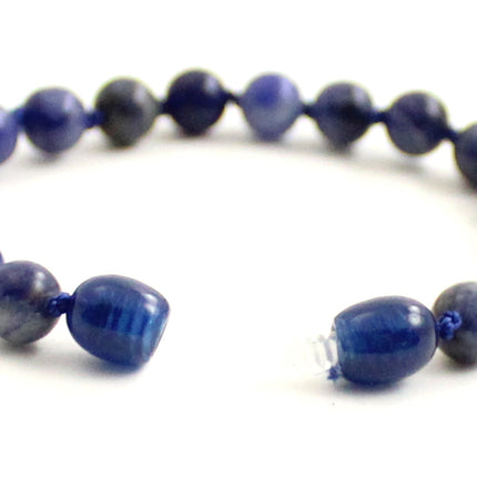 Sodalite Gemstone Knotted Blue Anklet Bracelet-3
