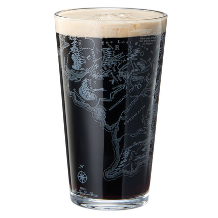 LOTR Middle Earth Map Beer Glass - 15 OZ Middle-Earth Fantasy Glassware Inspired by Lord of The Rings - Unique Novelty Pint Glass Lovers & Fantasy Fans - Durable Housewarming Christmas Gift, Home, Bar-0