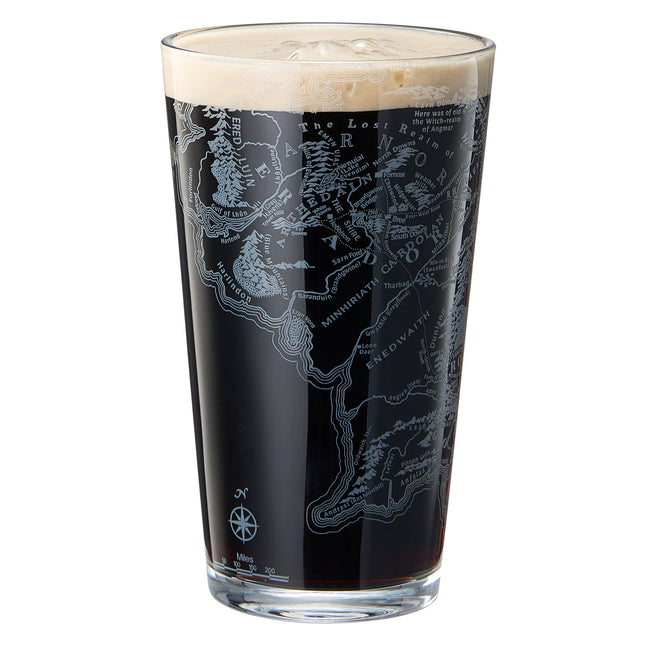 LOTR Middle Earth Map Beer Glass - 15 OZ Middle-Earth Fantasy Glassware Inspired by Lord of The Rings - Unique Novelty Pint Glass Lovers & Fantasy Fans - Durable Housewarming Christmas Gift, Home, Bar-0