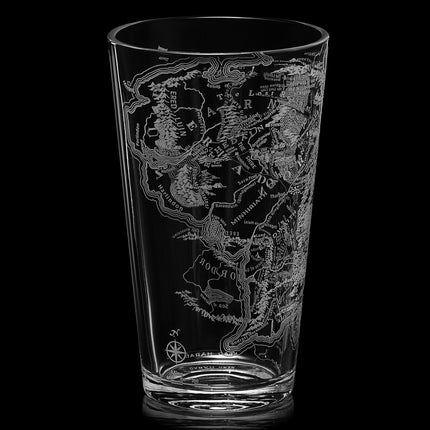 LOTR Middle Earth Map Beer Glass - 15 OZ Middle-Earth Fantasy Glassware Inspired by Lord of The Rings - Unique Novelty Pint Glass Lovers & Fantasy Fans - Durable Housewarming Christmas Gift, Home, Bar-3