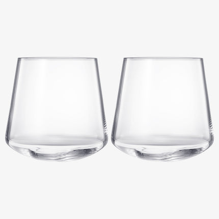 Rolling Un-Spillable Stemless Spinning Aerating Wine Glasses | Set of 2 | Spill-Proof Aerating Wine Glass, No Stem Tilted Glassware for Whiskey, Champagne, Cocktail, Water, Gift For Her, Him 13.5OZ-2