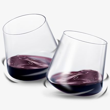 Rolling Un-Spillable Stemless Spinning Aerating Wine Glasses | Set of 2 | Spill-Proof Aerating Wine Glass, No Stem Tilted Glassware for Whiskey, Champagne, Cocktail, Water, Gift For Her, Him 13.5OZ-0