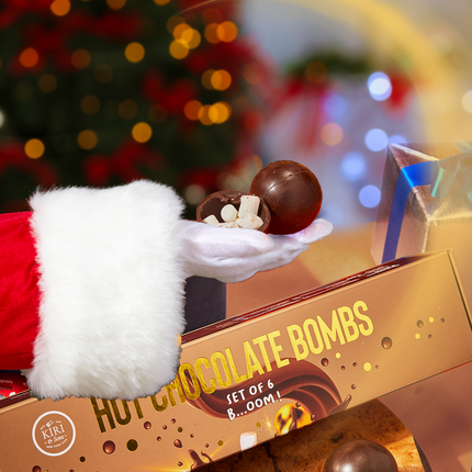 Hot Chocolate Bombs - Set of 6 - Delicious Cocoa Bombs Filled with Marshmallows - 2 Flavors Caramel & Fudge Brownie Candy - Classic Milk Chocolates Cocoa Bomb Gift Set - Delicious Gifts-3