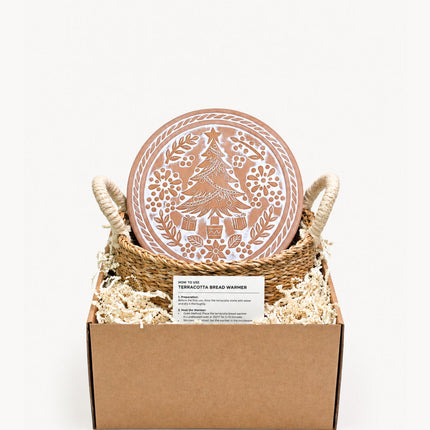 Bread Warmer & Basket - Christmas Round-0