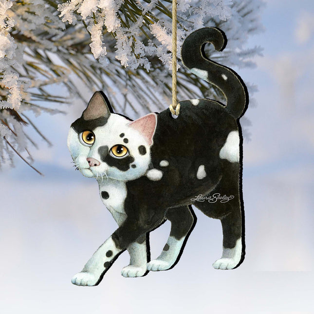 Cookie N Creme Cat Wooden Ornaments by Laura Seeley - Pets Dog and Cats Decor - 8512064-LS-0