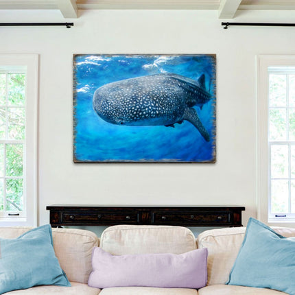 Blue Whale Art Wooden Wall Art by Nature Wonders - Nature Wildlife Decor  - 95401B-0