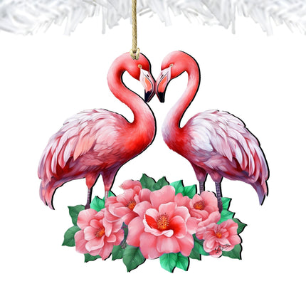 Flamingos Love Wooden Ornaments by G. DeBrekht Love Kids Family Decor - 8611039-3