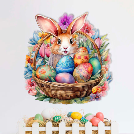 Bunny in a Basket Holiday Door Decor by G. Debrekht - Easter Spring Decor - 8652764H-4