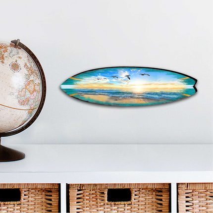 Sunset Surfboard Coastal Outdoor Decor Large Ornament by G. DeBrekht - Coastal Holiday Decor - 8490103MS-2