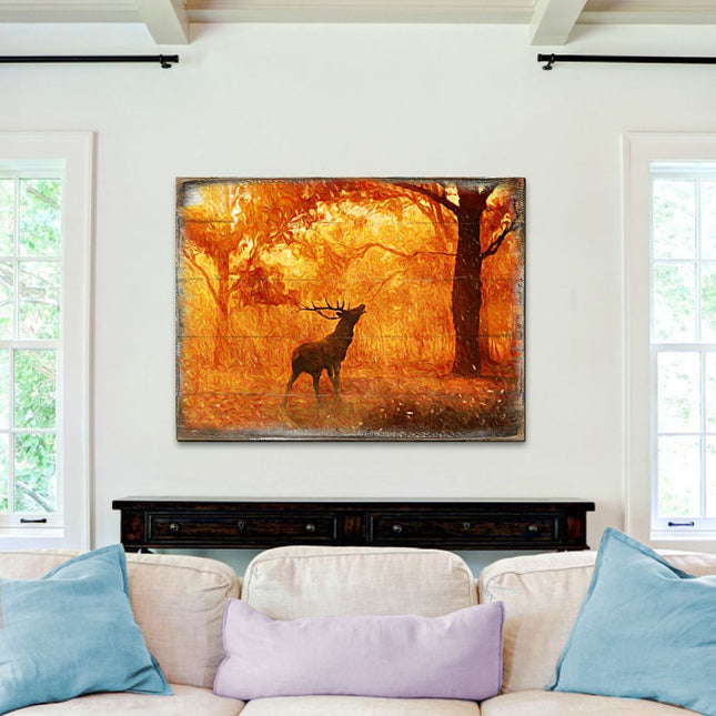 Forest Fire Art Wooden Wall Art by Nature Wonders - Nature Wildlife Decor  - 95291B-0