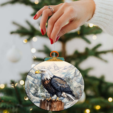 Bald Eagle Majesty Wooden Ornaments by G.Debrekht - Wildlife Holiday Decor - 870059-3