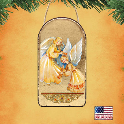 Angels Watching Over You Religious Christian Sacred Icon Ornament - Inspirational Icon Decor - 87046-1