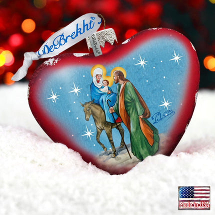 Nativity Heart Glass Ornament by G. DeBrekht - Nativity Holiday Decor - 73511-1
