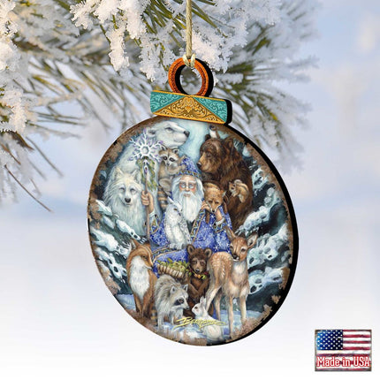 Gather in Peace Father Winter Animals Wooden Ornaments by J. Bergsma - Christmas Decor - 8591968-JB-1