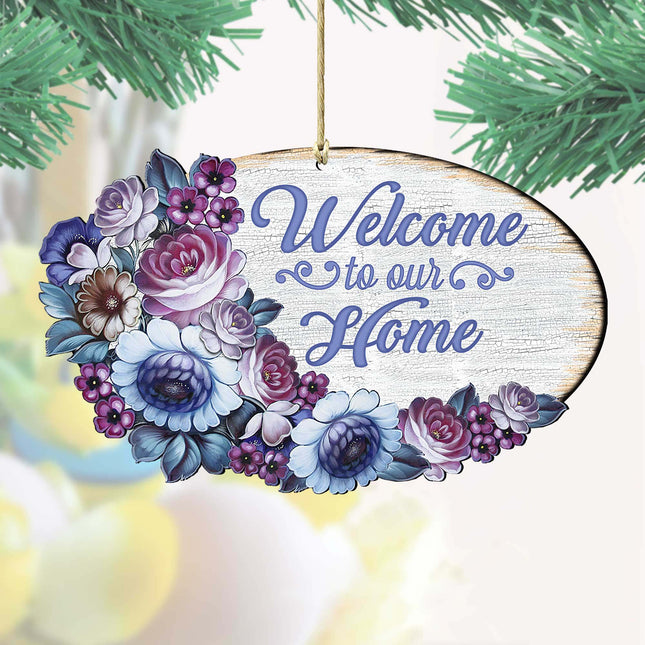 Welcome to Our Home Wreath Easter Wall Decor by G. DeBrekht - Easter Spring Decor - 8185311-0