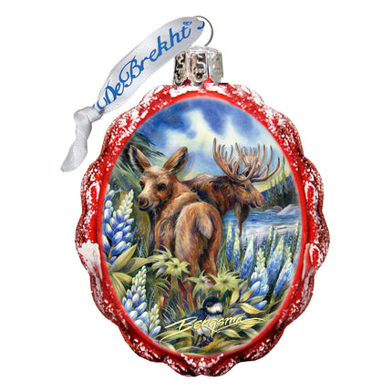 Easily AƒMoosed in Lupine Mercury Glass Ornament by J. Bergsma - Wildlife Holiday Decor - 7783948-JB-4