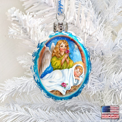 Watching Over You Angel Mercury Glass Ornament by G. DeBrekht - Nativity Holiday Decor - 773028-1