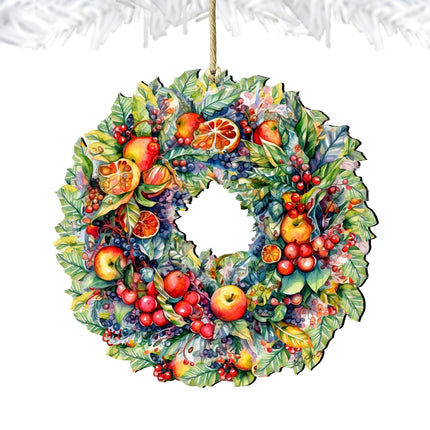 Summer Harvest Fruit Wreath Wooden Ornaments by G. Debrekht Christmas Decor - 8611071-3