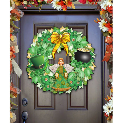 St Patrick's Day Wreath Irish Holiday Door Decor by G. DeBrekht - Celtic Decor - 8185318H-0