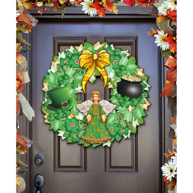 St Patrick's Day Wreath Irish Holiday Door Decor by G. DeBrekht - Celtic Decor - 8185318H-0