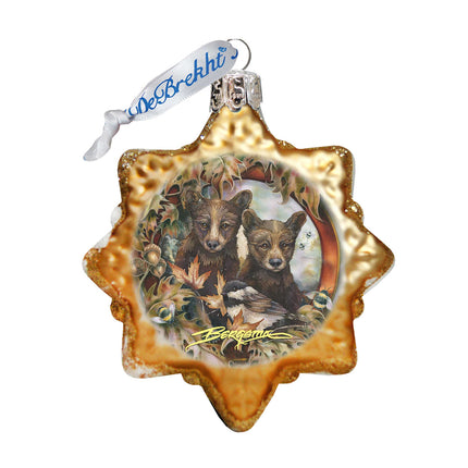 Simple Joys Black Bear Cubs Mercury Glass Ornament by J. Bergsma - Wildlife Holiday Decor - 7783850-JB-4