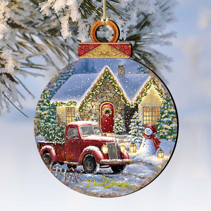 Christmas Light Lane Wooden Ornaments by Gelsinger - Christmas Santa Snowman Decor - 8021039-1926-0