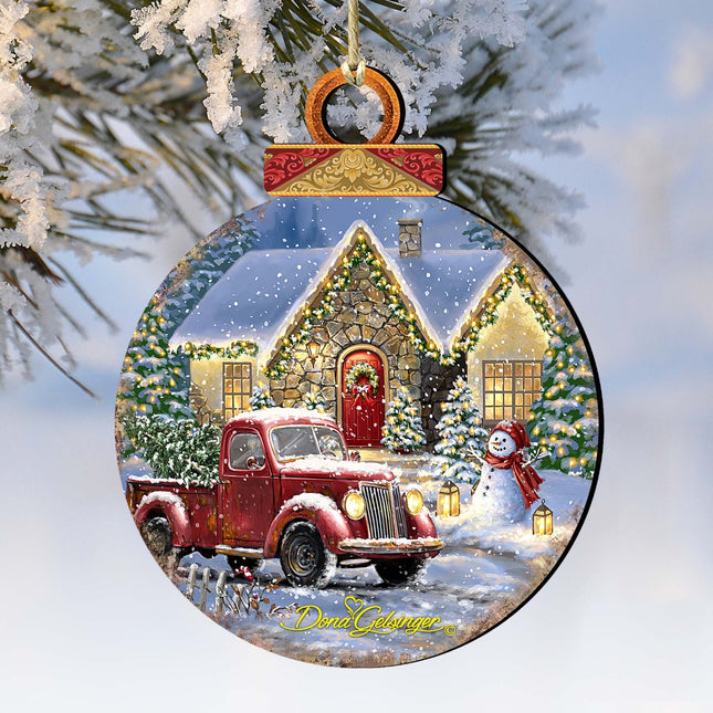 Christmas Light Lane Wooden Ornaments by Gelsinger - Christmas Santa Snowman Decor - 8021039-1926-0