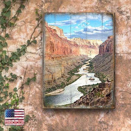Canyon River Art Wooden Wall Art by Nature Wonders - Nature Wildlife Decor  - 95279B-1