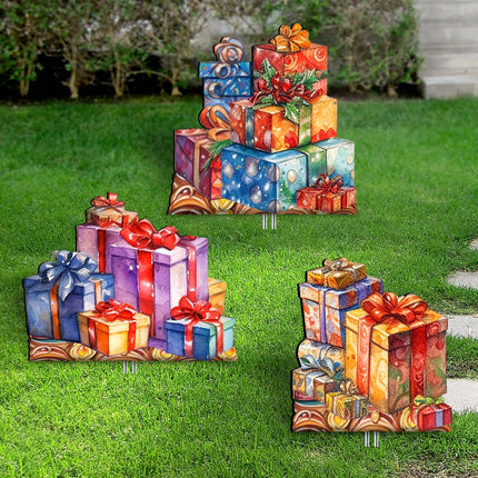 Christmas Gifts Outdoor Garden Decor Set of 3 by G. Debrekht - Christmas Decor - 8191500-1M3-1