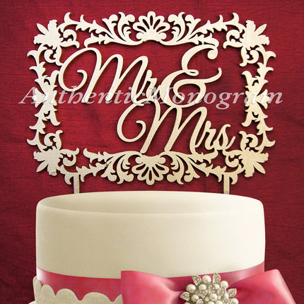 Wedding Cake Topper - Wooden "Mr. and Mrs." Cake Topper 4121P-0