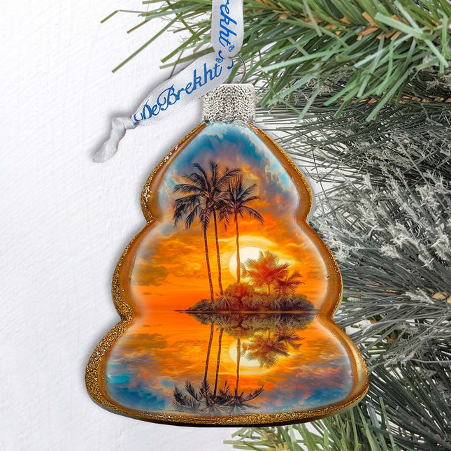 Nautical Christmas Ornaments - Sunset Keepsake Glass Ornaments by G. Debrekht - Christmas Decor - 777412-0