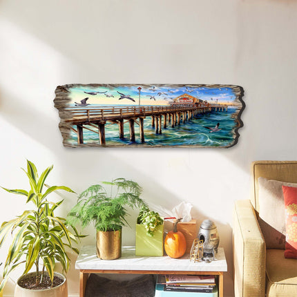 Pier Panorama Wooden Wall Art by G. DeBrekht Coastal Decor - 8491103W-2