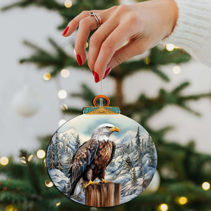 Bald Eagle in Alaska Wooden Ornaments by G.Debrekht - Wildlife Holiday Decor - 870061-3