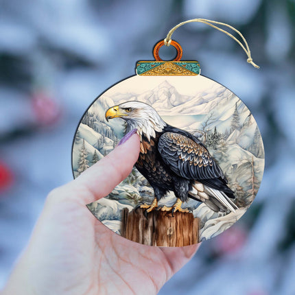 Bald Eagle Majesty Wooden Ornaments by G.Debrekht - Wildlife Holiday Decor - 870059-4