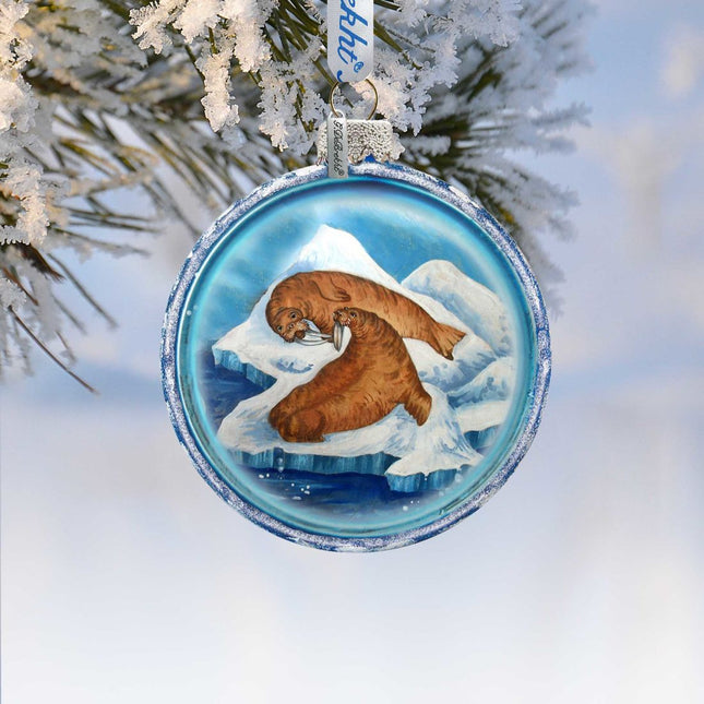 Arctic Family Glass Ornament by G. DeBrekht - Wildlife Holiday Decor - 764-012-0