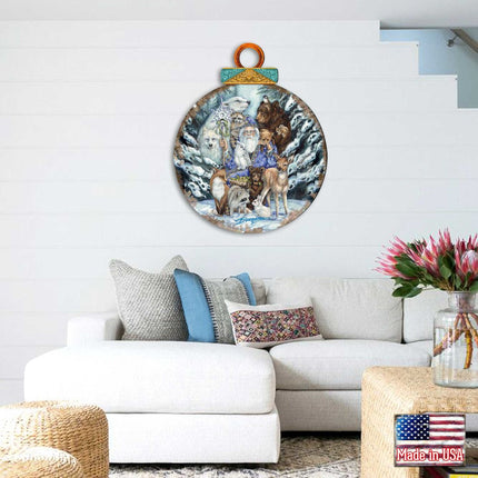 Gather in Peace Father Winter Animals Wall Hanger by J. Bergsma - Christmas Decor - 8591968H-JB-3