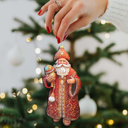 Santa Decorative Wooden Ornaments Set of 3 by G. Debrekht - Christmas Decor - 8091032-S3-4