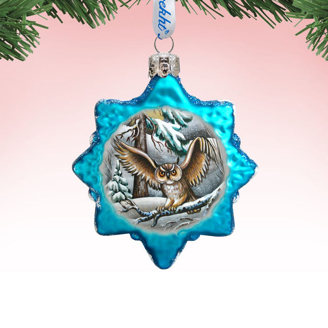 Owl Mercury Glass Ornament by G. DeBrekht - Wildlife Holiday Decor - 771046-0