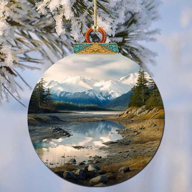 The Majesty of Alaskan Wilderness Wooden Ornaments by G.Debrekht - Wildlife Holiday Decor - 870074-0